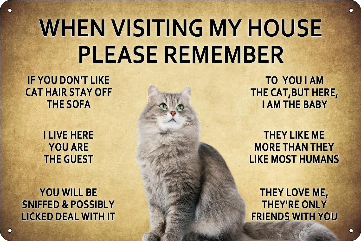 Когда Vstng My Hoe Plese Remember Vntge Ct Metl Tn Sgn - 8x12 nch Идеально подходит для Mn Cve Dnng Room Ktchen Broom или