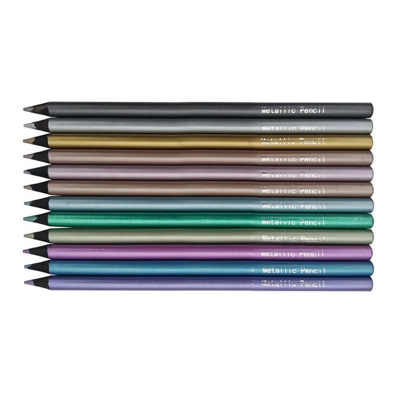 

Металлические карандаши для раскрашивания, разноцветные деревянные ранцы для детей, художников-начинающих, скетч/Раскрашивание для взросл...