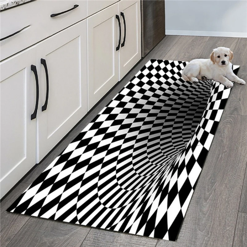 

3D Vortex Illusion Carpet Non-slip Floor Mat Area Rug Abstract Geometric Print Optical Home Living Room Bedroom Rugs Door Mat
