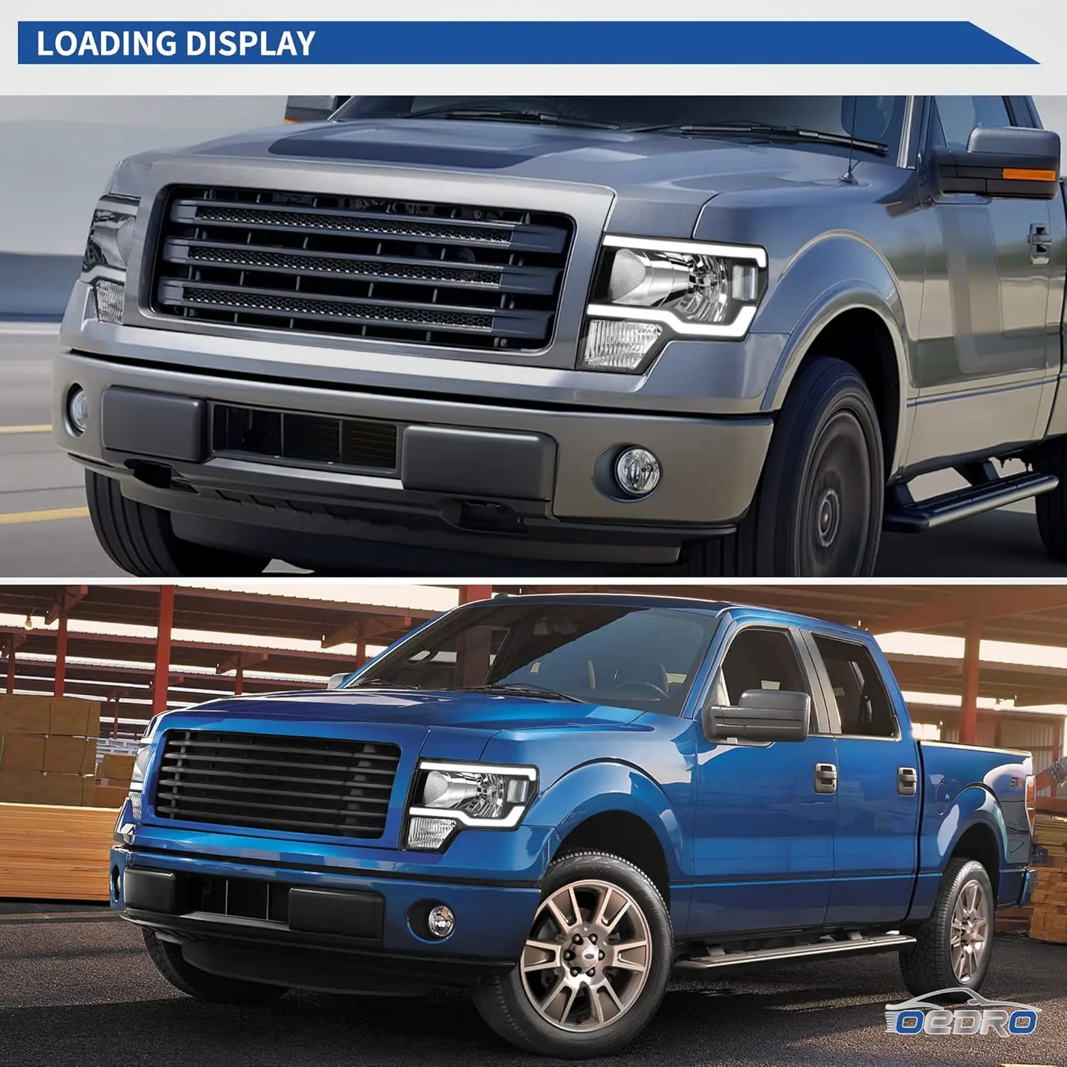 Sulinso 2 шт. фары в сборе для Ford F150 F-150 2009 2010 2011 2012 2013 2014 светодиодные DRL черный корпус