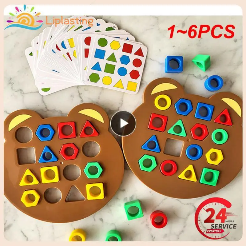 

1~6PCS Montessori DIY Children Geometric Shape Color Matching 3D Puzzle Baby Learning Educational Interactive Battle Game Toys