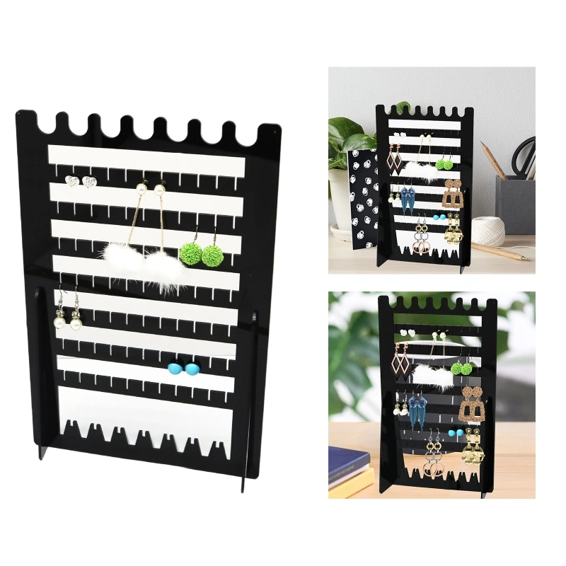 

Black Earring Display Organiser Jewelry Rack Stand Earrings Showcase Studs and Dangle Earrings for Shop Exhibition