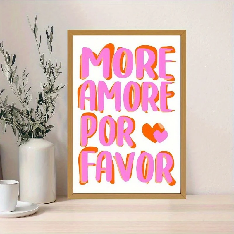 

Печать на холсте HALFLEMART "More Amore Por Favorite", розовый, оранжевый