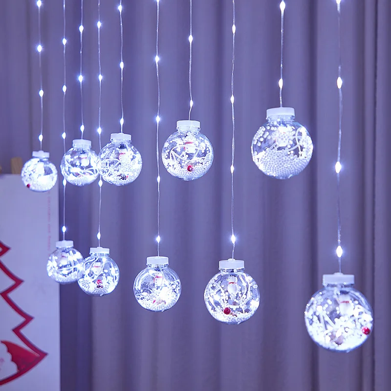 

Гирлянда в виде снеговика с шариками для желаний, 3 м, 10 светодиодов, Рождественский Декор для дома, в форме снеговика, потолочные подвесные светильники, украшения для рождественской елки
