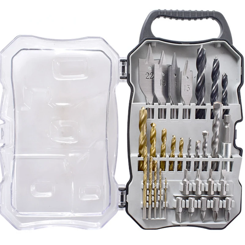 

31pc Twist Drill Bit Set Woodworking Wood Drills Mansonry Twist Drill Set Hole Cutter Metal Woodworking Tools Construction Drill