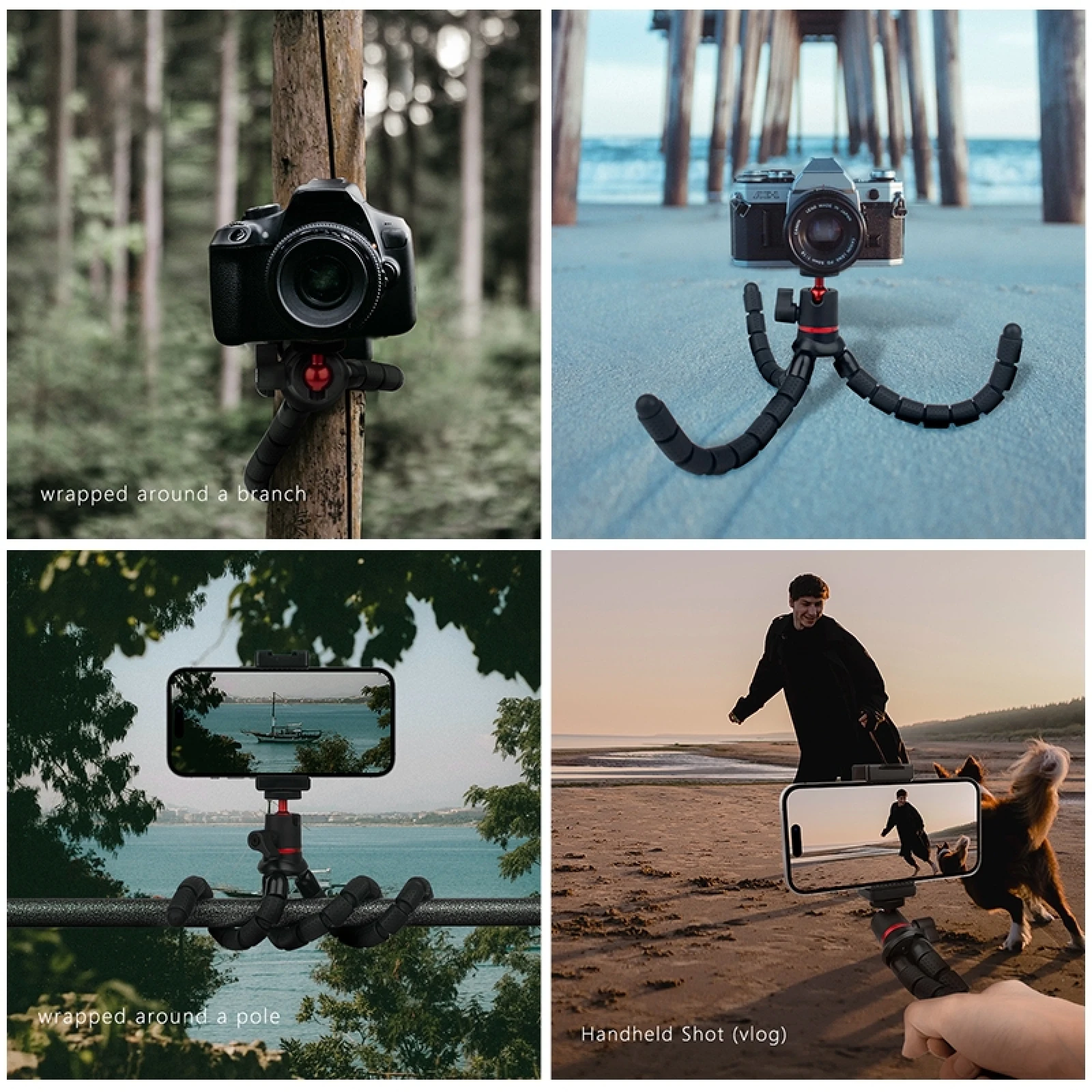 Гибкий штатив PULUZ Mini Octopus с пультом дистанционного управления и зажимом для