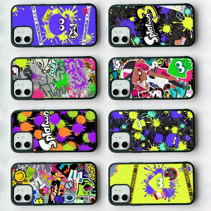 

Splatoons Phone Case Silicone PC+TPU Case for iPhone 11 12 13 Pro Max 8 7 6 Plus X SE XR Hard Fundas