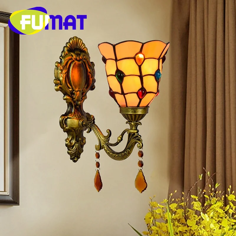 

FUMAT настенный светильник в стиле Тиффани из витражного стекла