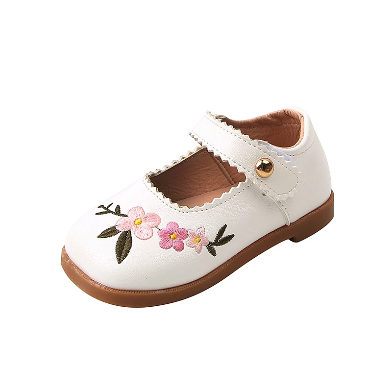 

Girls Sweet Princess Shoes 2022 Spring Autumn Fashion Kids Soft Bottom Moccasin Shoes Children Embroidery Flats Shoes