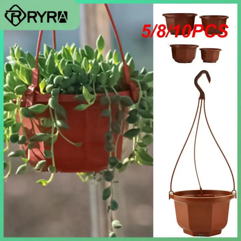 

5/8/10PCS 2023 With Hook Planter Octagonal Flowerpot Multifunctional Hanging Basket Organization Storage Indoor And Outdoor