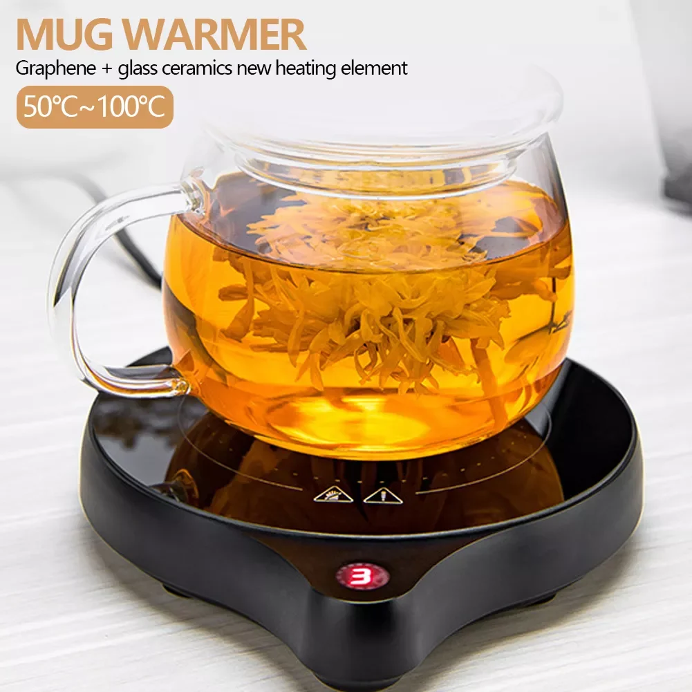 

200W Cup Heater Mug Warmer Hot Tea Makers Warmer Coaster 5 Gear Cup Heaters Coffee Milk Tea Heating Pad 110V/220V Office Supply