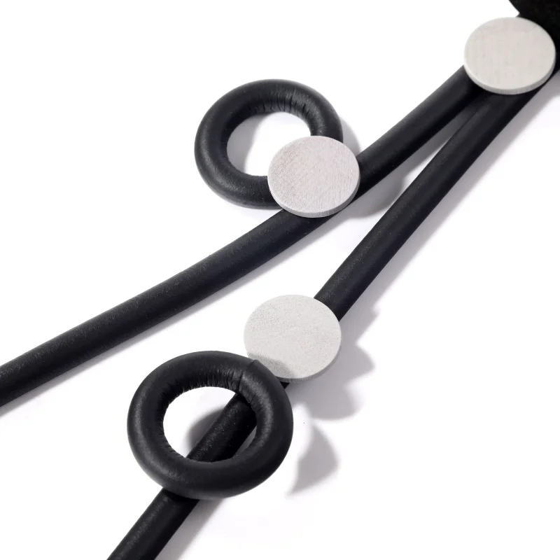 Длинное кожаное ожерелье для женщин винтажная цепь свитера черного цвета в