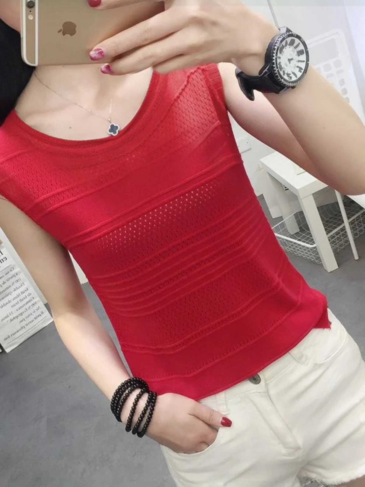 2024 новинка весны и лета свободная верхняя одежда из ледяного шелка без рукавов