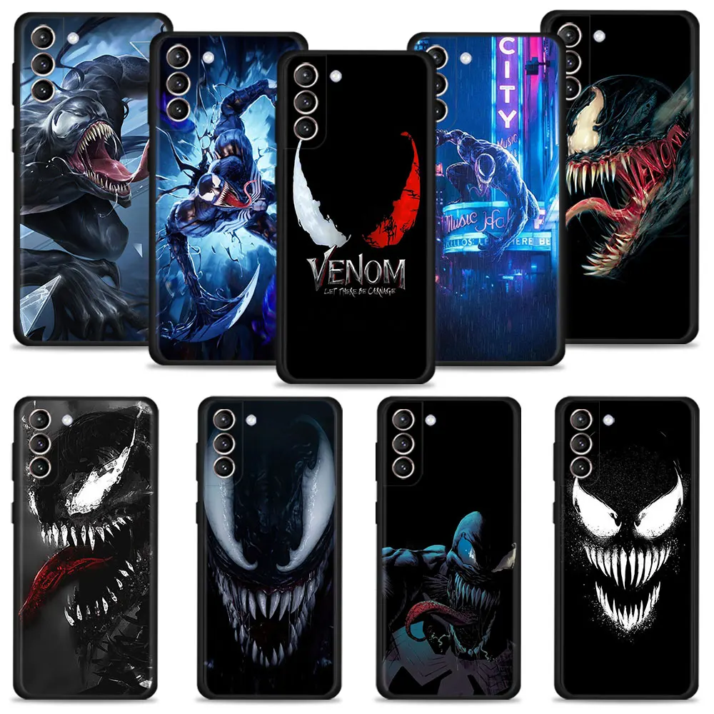 

Marvel Venom Eyes Silicone Shell For Samsung Galaxy S22 S21 S20 Ultra FE S10 S9 S8 Plus Note 20Ultra 10 Plus Cover Case