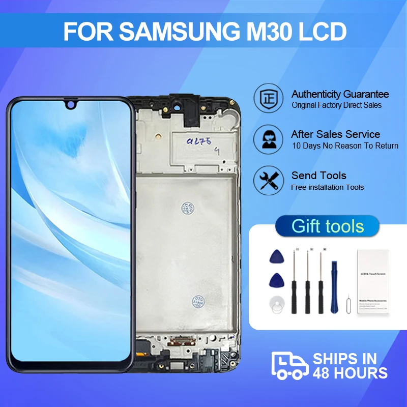 ЖК-дисплей с сенсорной панелью и дигитайзером в сборе для Samsung Galaxy M30 M305, OLED-дисплей 6,4 дюйма, M305F M305FN M305G, 1 шт.