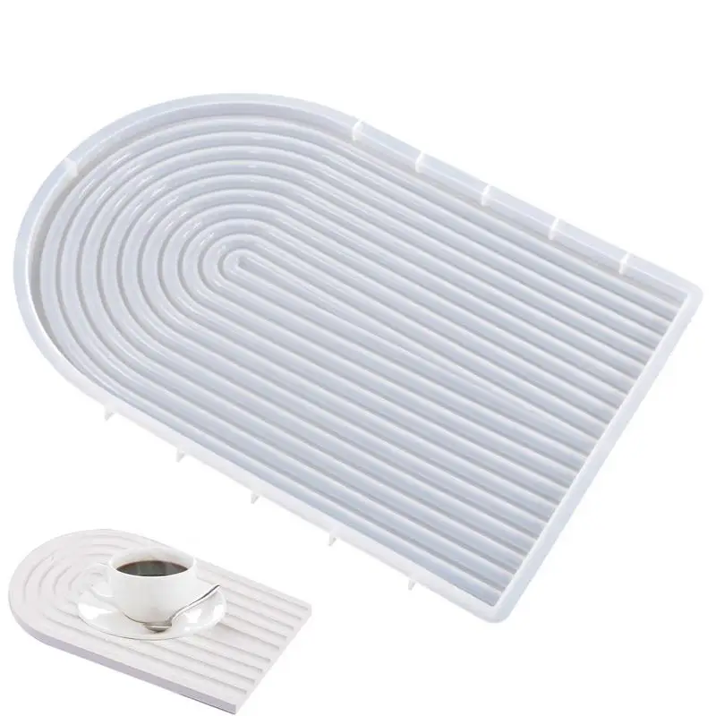 

Wave Coaster Tray Resin Mold U-Shaped Arch Door Storage Plate DIY Gypsum Plaster Jewelry Casting Mold For Home Decoration