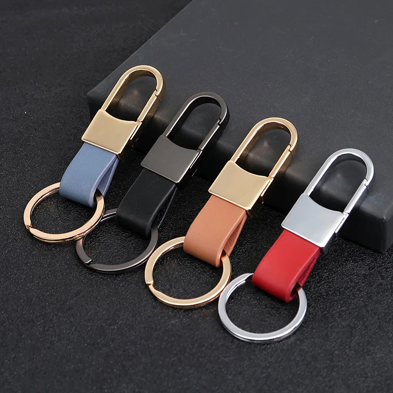 

Stainless Steel Leather Keychains Metal Key Chains Rings Cute Car Keyring Bag Gifts for Women Men Accessories Wholesale