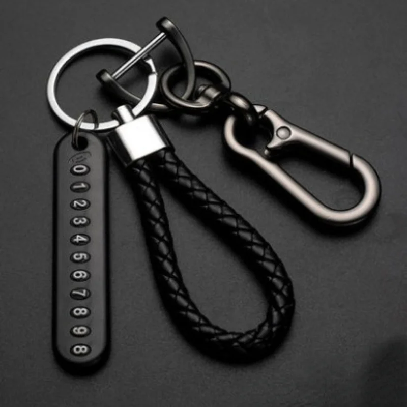 

New Anti-lost Car Key Chain Woven Number Plate Mobile Phone Number Key Chain Number Plate Mobile Phone Anti-lost