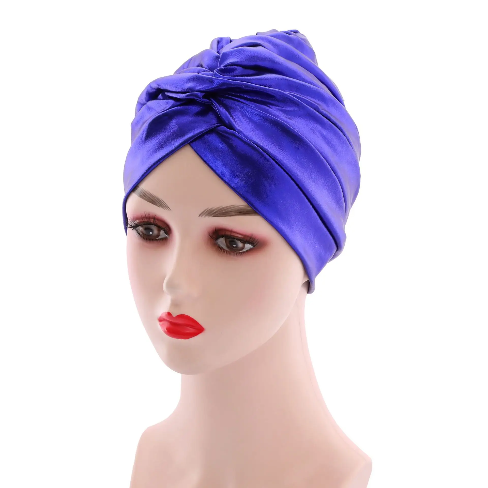 Тюрбан шляпы для женщин шелковая бронзовая световая пластина искусственная