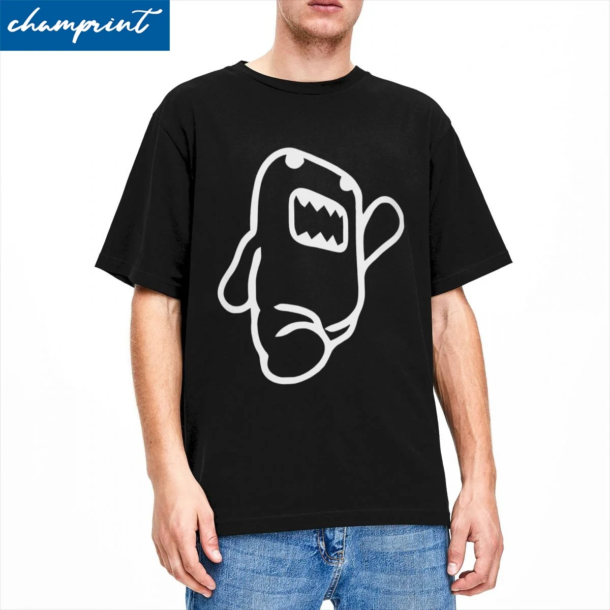 Футболки Domo Kun мужские и женские забавные футболки из чистого хлопка футболка с