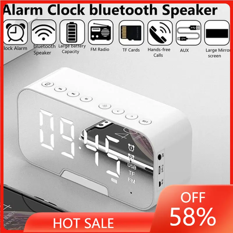 

Multifunction Alarm Clock Mirror LED Alarm Clock Multifunction Wireless Bluetooth Music Player Electronic Digital Alarm Clock