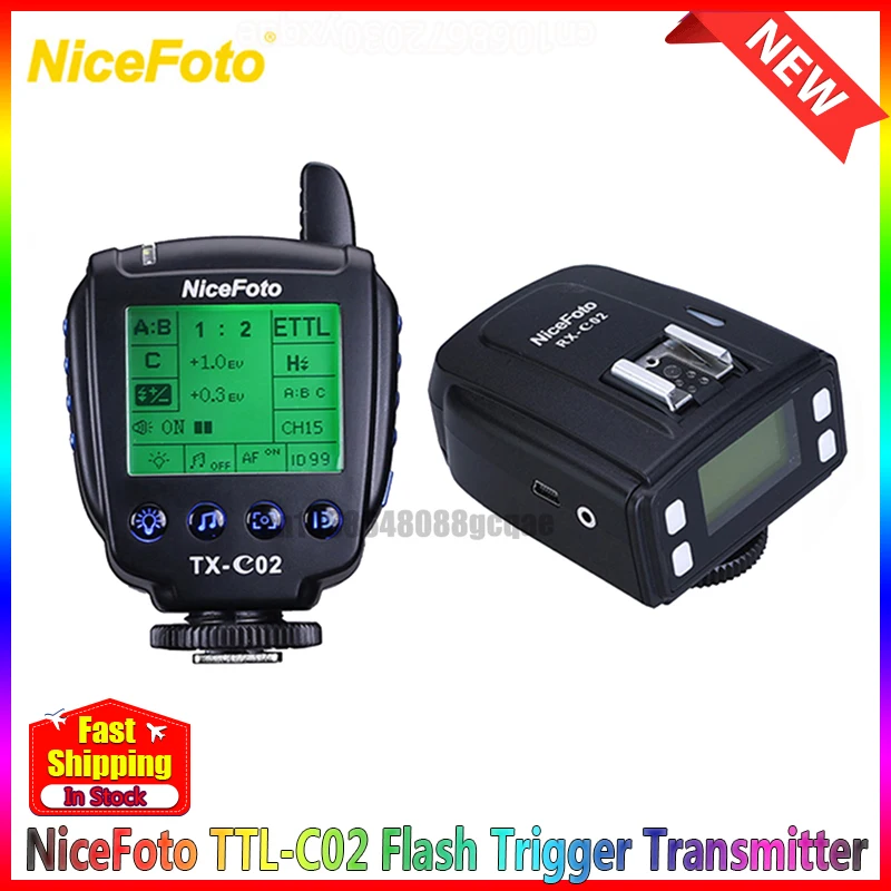 

NiceFoto TTL-N02 TTL-C02 Wireless Flash Remote TTL Trigger Kit with LCD HD Display for NiceFoto N6 N4 Nikon Canon DSLR Camera