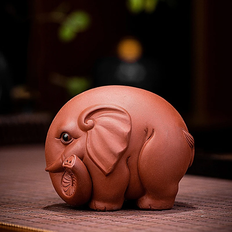 

Boutique Yixing Raw Ore Purple Sand Small Elephant Art Tea Pet Decoration Can Raise Cute Handmade Creativity Tea Play Ornaments