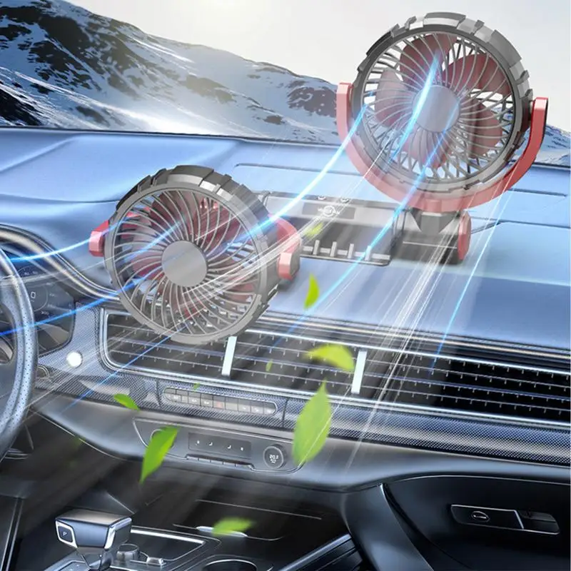Двухсторонний автомобильный вентилятор 3-скоростной кулер для заднего сиденья