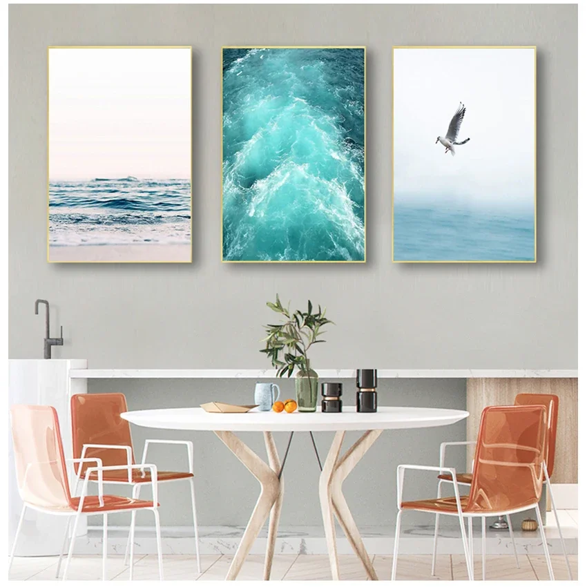 Художественный плакат декор гостиной морские птицы синее море и небо