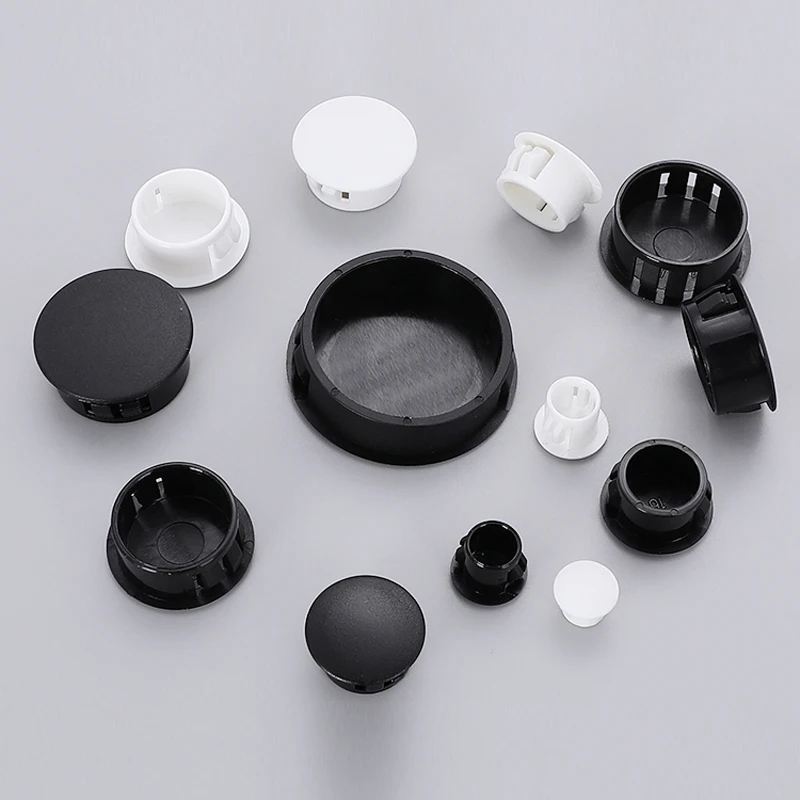 Black/White Nylon Round Snap-on Plug 6mm 8mm 10mm-30mm Plastic Hole Caps Blanking End Caps Seal Stopper