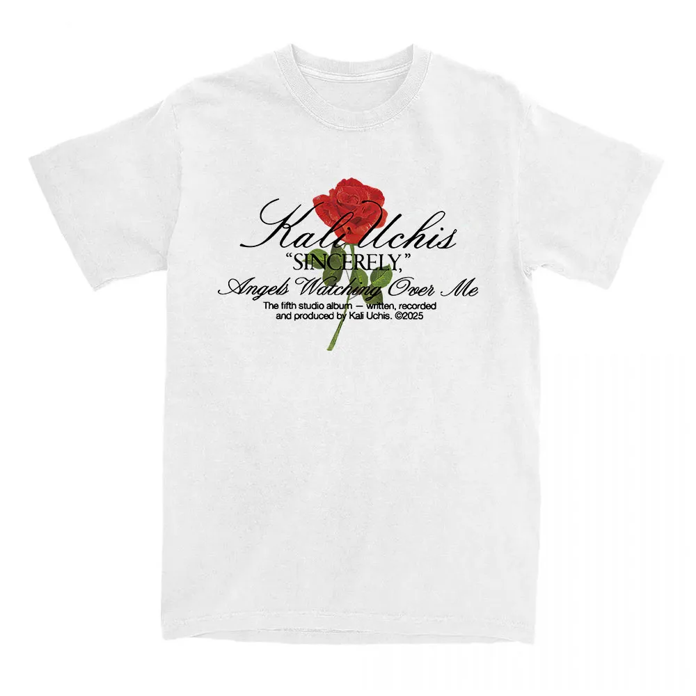 Фото Футболка Sincerely Rose KALI UCHIS Singer, футболки с графическим рисунком, хлопковая женская футболка с короткими рукавами, женская и мужская одежда, повседневные свободные футболки №2