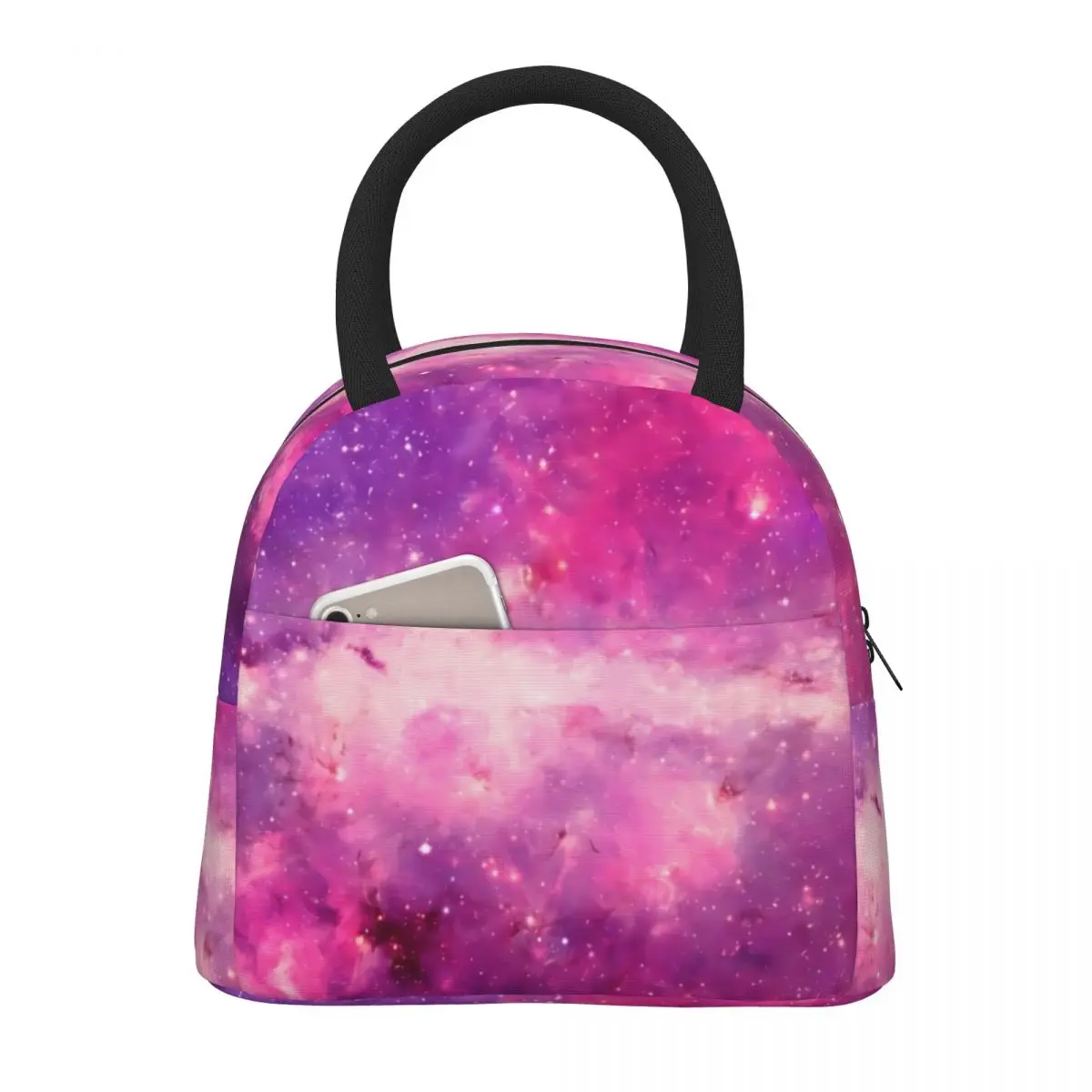 

Galaxy Print Lunch Bag Outer Space Portable Zipper Lunch Box Outdoor Picnic Graphic Cooler Bag Retro Oxford Thermal Lunch Bags