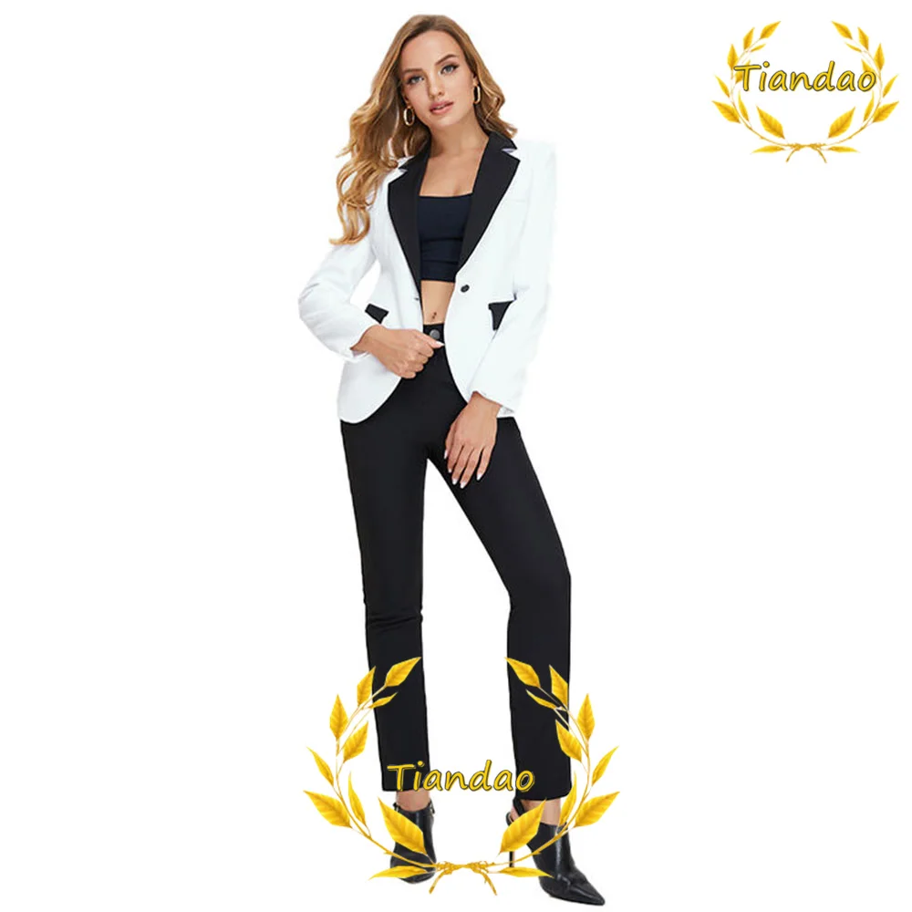 Женский деловой костюм офисная одежда пиджак и брюки комплект из 2 предметов