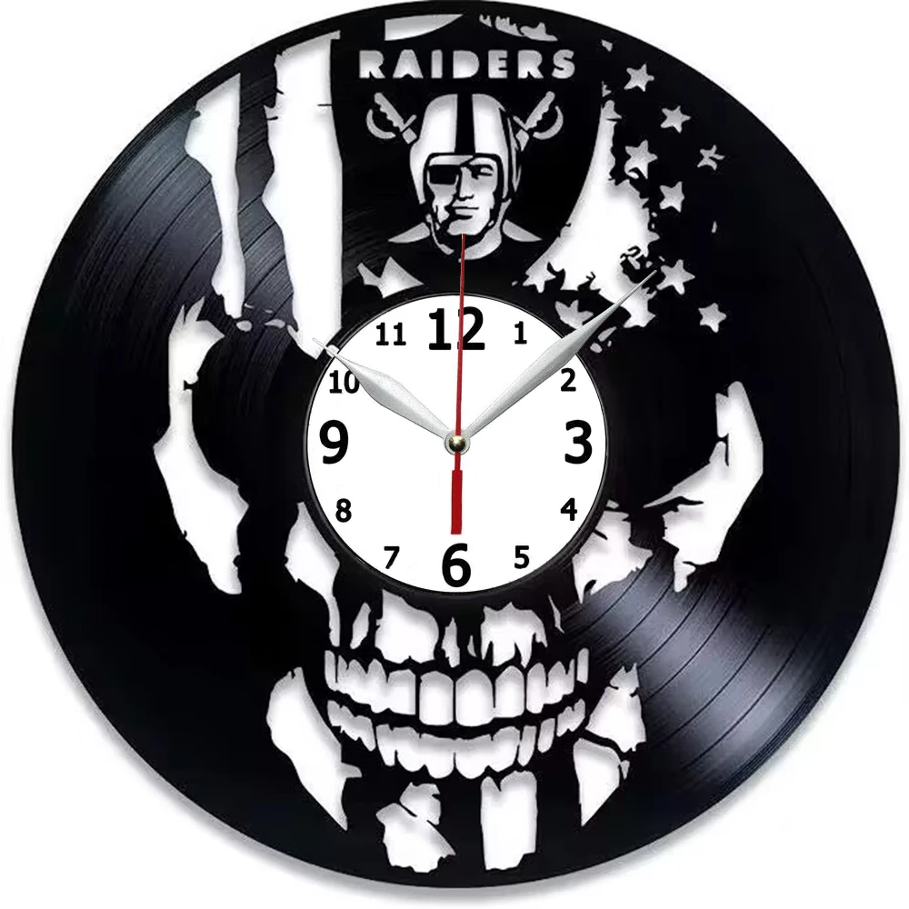 

Часы Raiders с виниловой пластиной, 12 дюймов, спортивные настенные часы