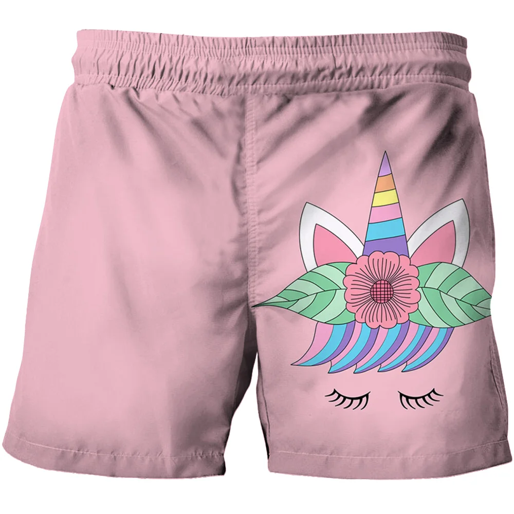 

Летние шорты с единорогом для девочек и мальчиков, модные короткие штаны с принтом, детские повседневные свободные Симпатичные спортивные ...