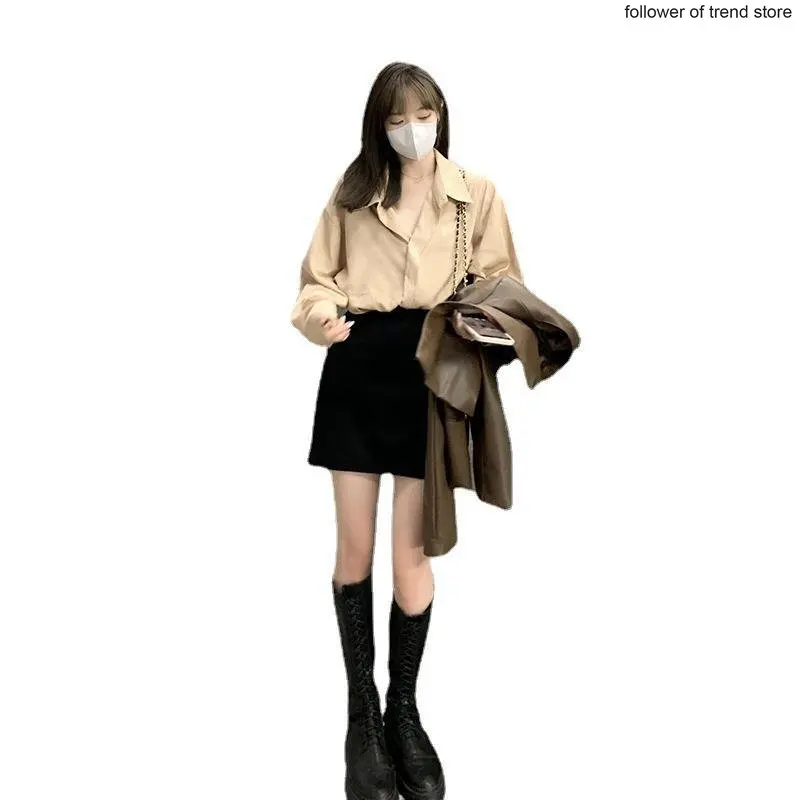 Jacket Jacket Women's Vintage Motorcycle Clothing PU Leather Coat Women In Autumn 2022 Office Lady Elegant Suit Korean