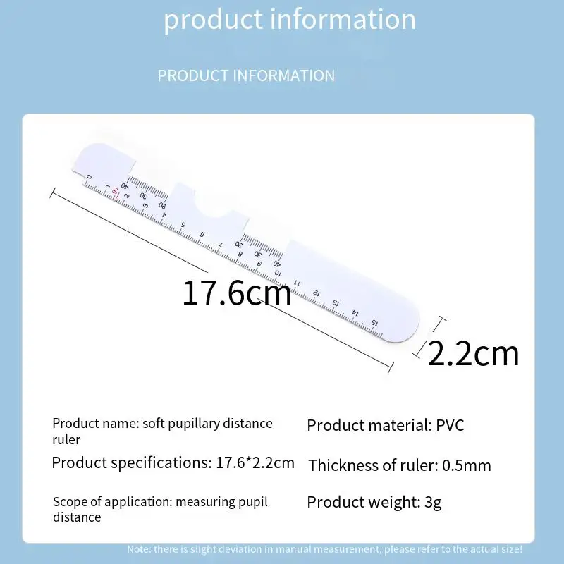 Измеритель межзрачкового расстояния InnoVue PVC PD (пупилометр) для оптометрии, офтальмологическая оптическая линейка для измерения PD (art.: 3920d8d8696c7) - 3920d8d8696c7