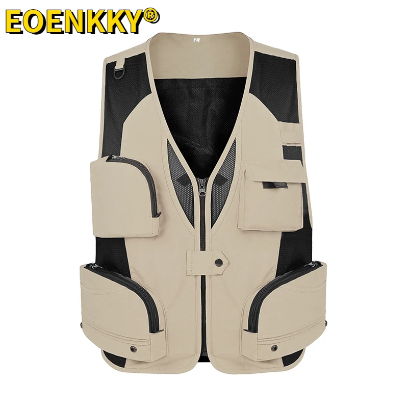 

Men's Summer Outdoor Lure Fishing Vests New Adjust Fly Fishing Camping Hiking Climbing Vest Multi-pocket Short Cargo Mesh Vest
