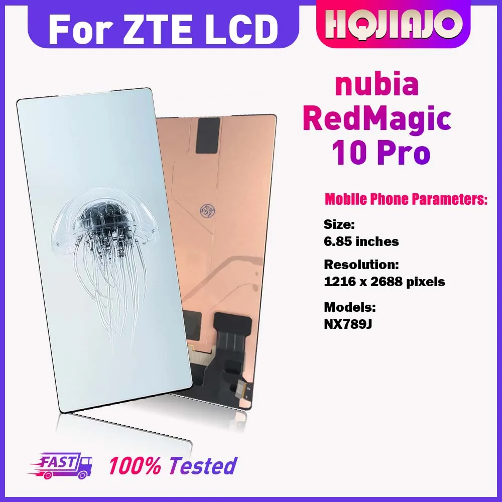 Фото 6,85-дюймовый AMOLED LCD-дисплей для ZTE nubia RedMagic 10 Pro NX789J без рамки, сенсорный экран, дигитайзер, комплект для замены, 100% протестировано №4