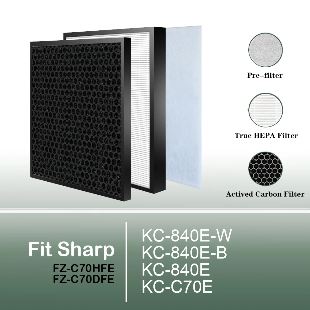 HEPA filter FZ-C70HFE Carbon filter FZ-C70DFE для очистителя воздуха Sharp KC-840E-W KC-840E-B KC-840E