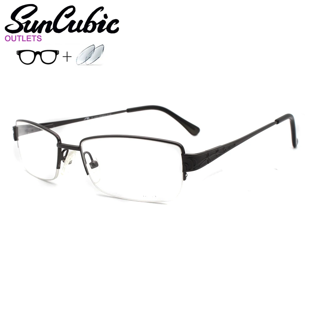 

ME1005-C4 New Fashion Italy Design Glasses Men Black Metal Eyeglasses Eyewear Reading Myopia Prescription Lens 1.56 Index