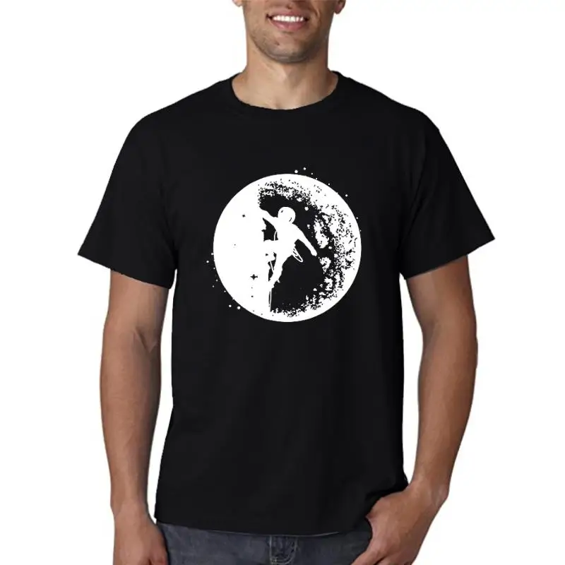 

Men's T shirt100% cotton casual short sleeve Astronaut space climbing print o neck knitted comfortable Fabric Men T shirt