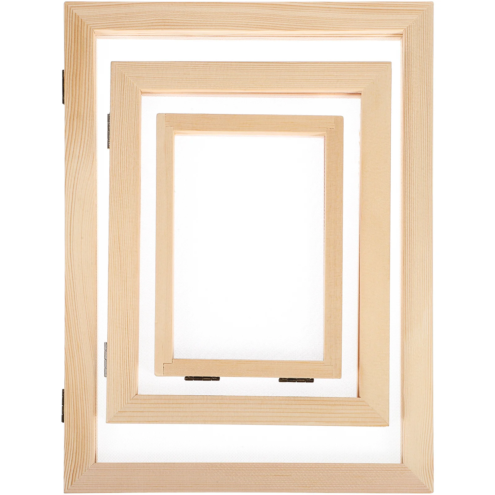 

3 Pcs A Frame Wooden Screen Paper Craft Double Layer Making Supplies Handicraft
