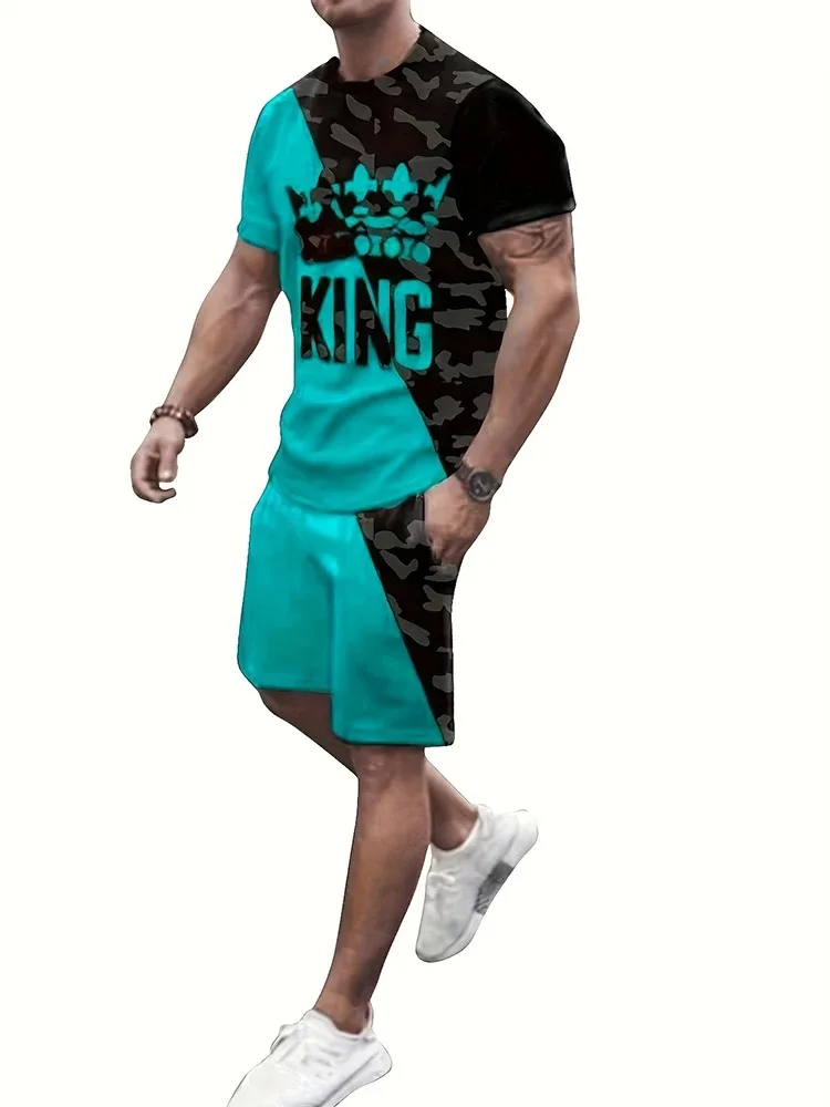 Мужской летний наряд 2024 повседневная спортивная рубашка из полиэстера с принтом