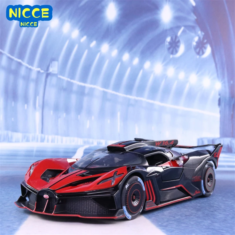 

Nicce 1:24 Bugatti Bolide Supercar Diecast Alloy Luxury Car Model Sound Light Pull Back Car for Children Toys Gift E189