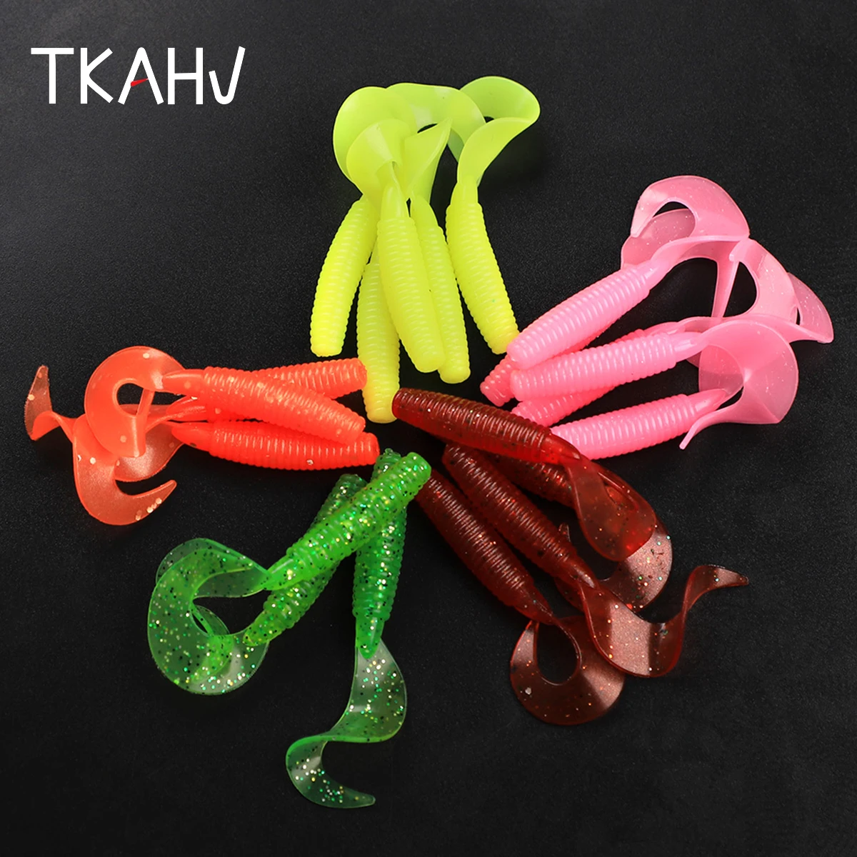 

TKAHV 20 PCS 5.5cm Maggot Soft Small Worm Bait Grub Fishing Lure Silicone Carp Bass Artificial Jigging Wobblers Swimbait Tackle