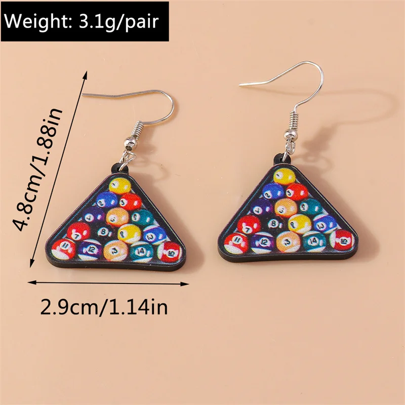 Aihua модный барный стол мини-шар черный No 8 серьги для бильярдного снукера женщин