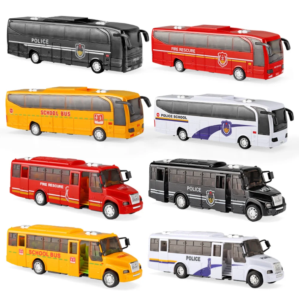 

School Bus Toy Model Simulation Bus School Bus Fire Fighting Engine with Cool Lighting Toys Gifts for Children