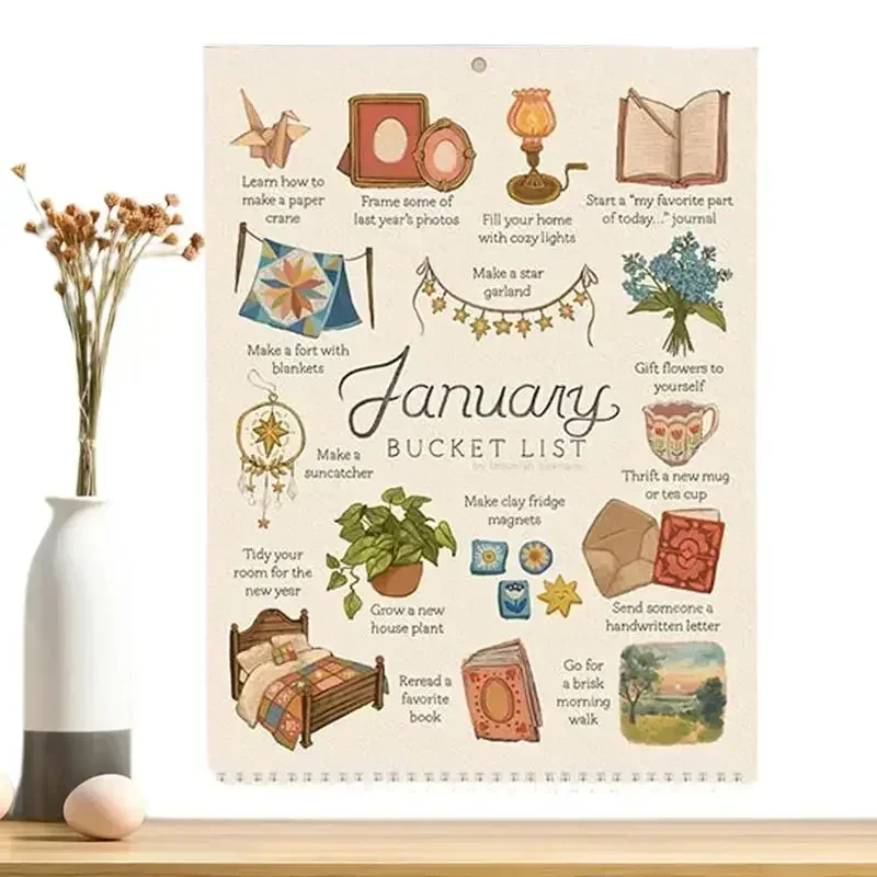 Список ведер 28x21 см календарь-планировщик 2024 настольный блокнот календарь