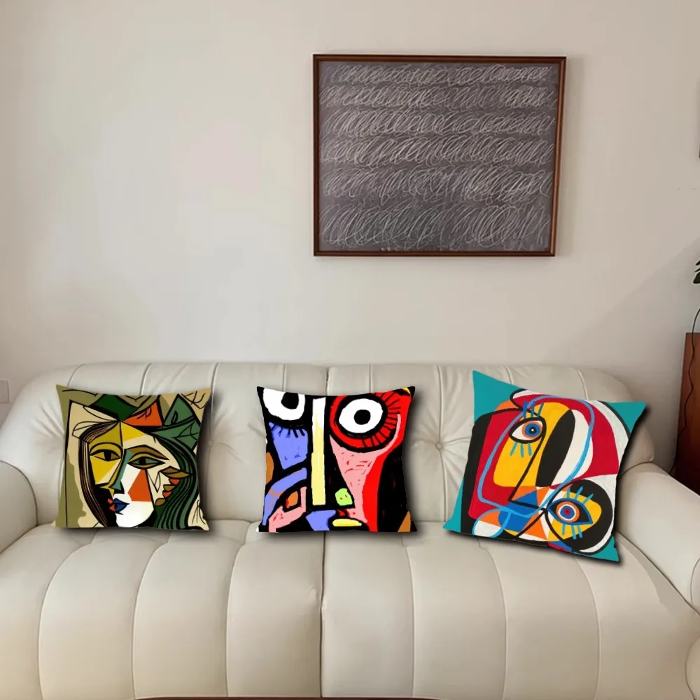 Painter Artists Pablo Ruiz P-Picasso Pillow Case Living Room Accent Couch Back Support Square Lounge Restful Nap Companion ﻿